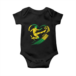 Jamaica Soccer Baby Onesie Jamaican Flag Reggae Football Caribbean Pride TS10 Black Print Your Wear