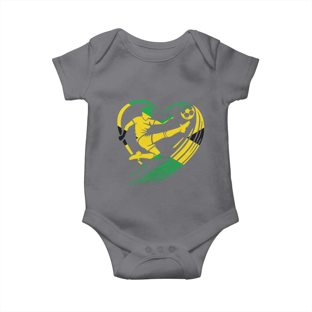 Jamaica Soccer Baby Onesie Jamaican Flag Reggae Football Caribbean Pride TS10 Charcoal Print Your Wear