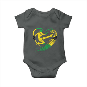 Jamaica Soccer Baby Onesie Jamaican Flag Reggae Football Caribbean Pride TS10 Dark Heather Print Your Wear