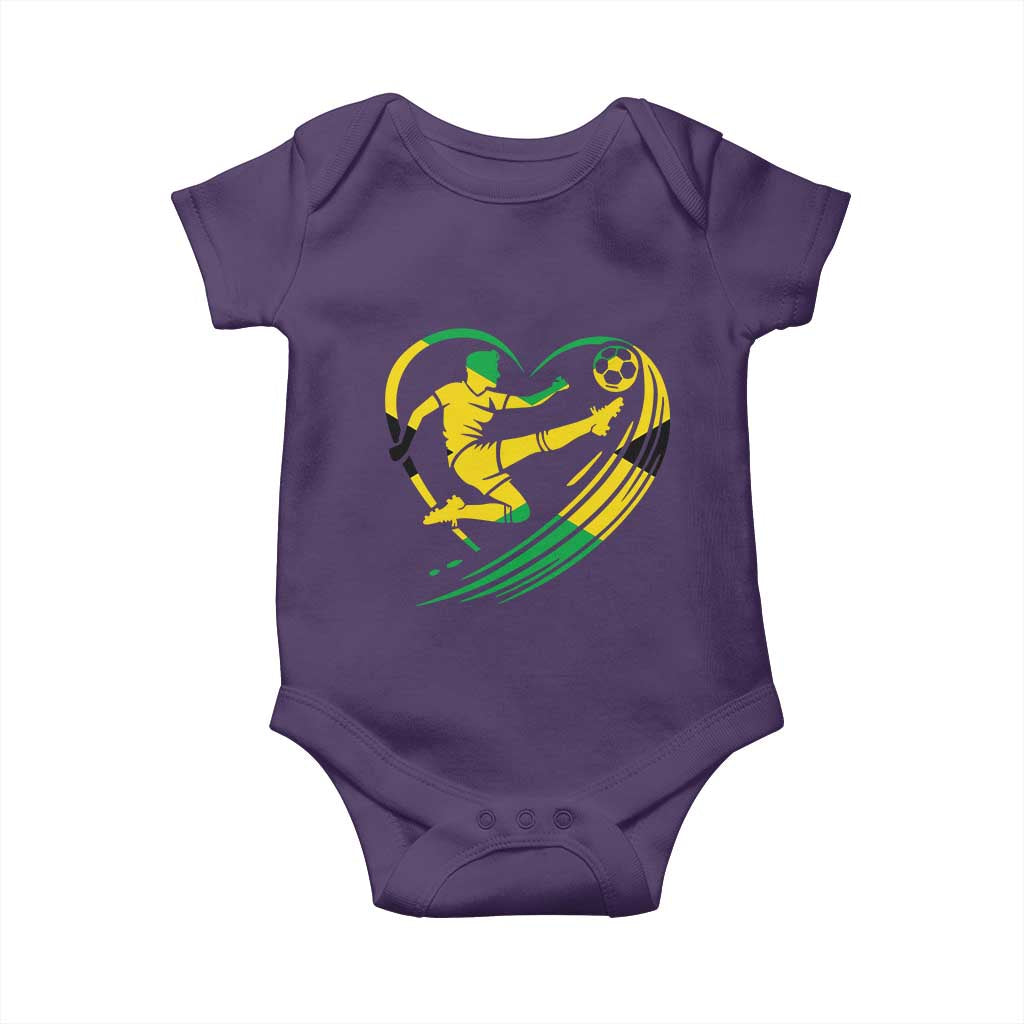 Jamaica Soccer Baby Onesie Jamaican Flag Reggae Football Caribbean Pride TS10 Purple Print Your Wear