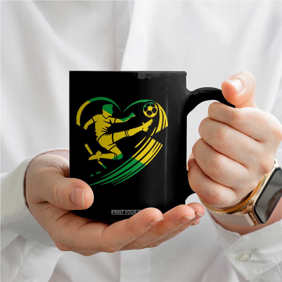 Jamaica Soccer Coffee Mug Jamaican Flag Reggae Football Caribbean Pride TS10 Print Your Wear