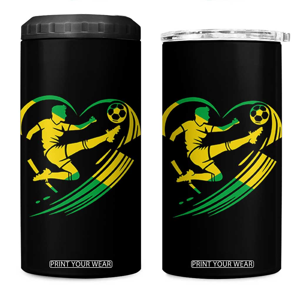 Jamaica Soccer 4 in 1 Can Cooler Tumbler Jamaican Flag Reggae Football Caribbean Pride TS10 One Size: 16 oz Black Print Your Wear