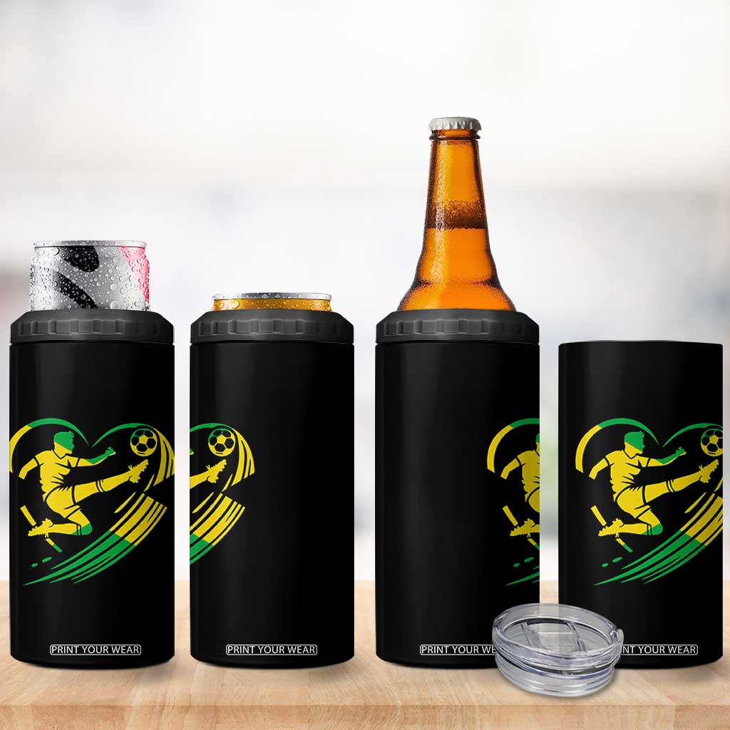 Jamaica Soccer 4 in 1 Can Cooler Tumbler Jamaican Flag Reggae Football Caribbean Pride TS10 Print Your Wear