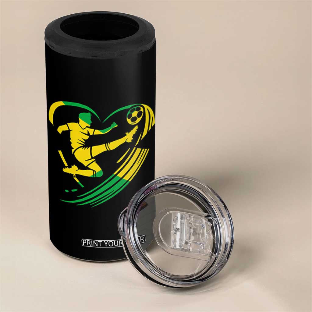 Jamaica Soccer 4 in 1 Can Cooler Tumbler Jamaican Flag Reggae Football Caribbean Pride TS10 Print Your Wear
