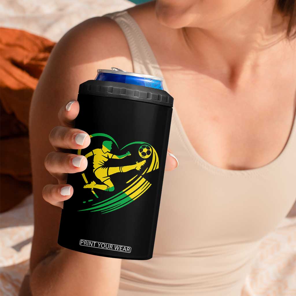 Jamaica Soccer 4 in 1 Can Cooler Tumbler Jamaican Flag Reggae Football Caribbean Pride TS10 Print Your Wear