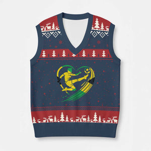 Jamaica Soccer V-Neck Knit Sweater Vest Jamaican Flag Reggae Football Caribbean Pride TS10 Navy Red Print Your Wear