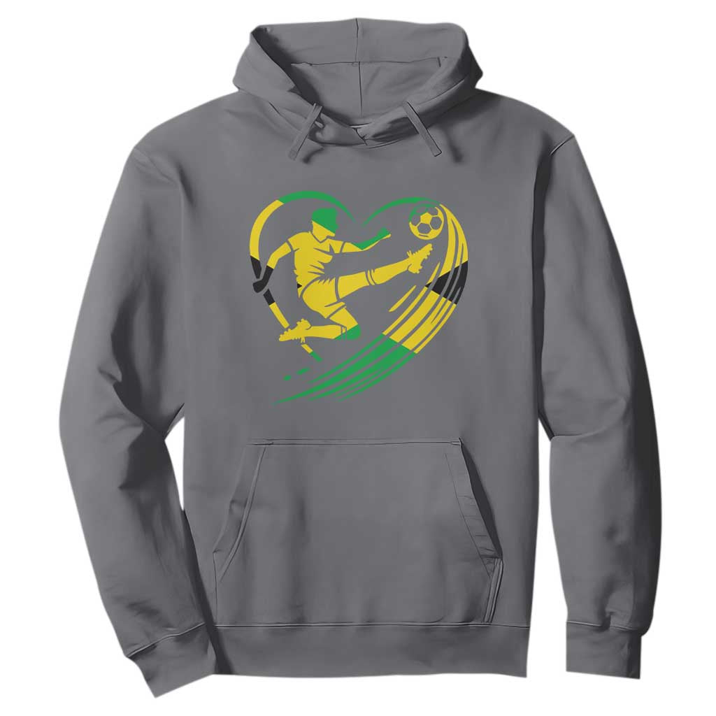 Jamaica Soccer Hoodie Jamaican Flag Reggae Football Caribbean Pride TS10 Charcoal Print Your Wear