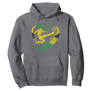 Jamaica Soccer Hoodie Jamaican Flag Reggae Football Caribbean Pride TS10 Charcoal Print Your Wear