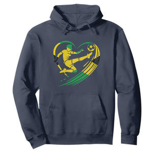 Jamaica Soccer Hoodie Jamaican Flag Reggae Football Caribbean Pride TS10 Navy Print Your Wear