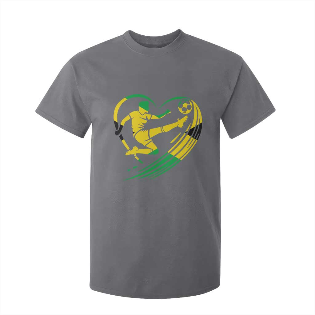 Jamaica Soccer T Shirt For Kid Jamaican Flag Reggae Football Caribbean Pride TS10 Charcoal Print Your Wear