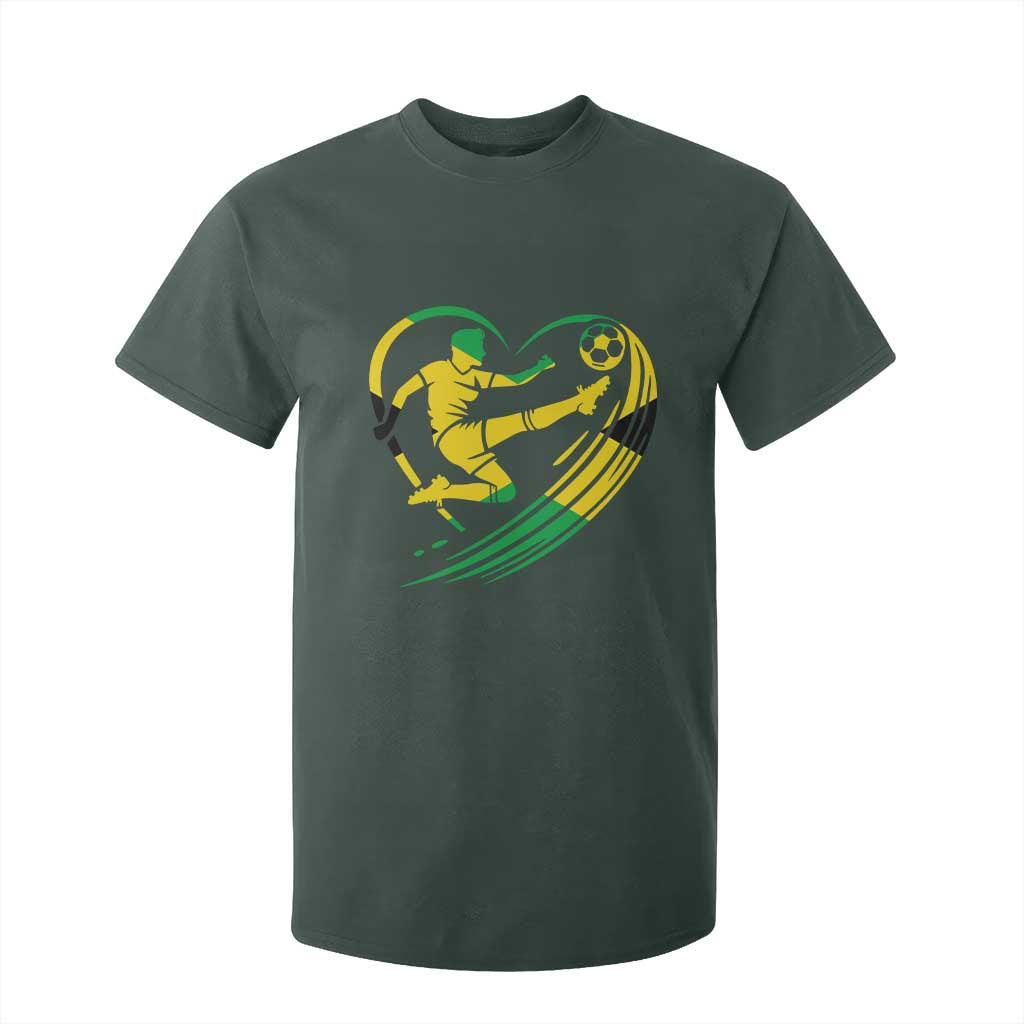 Jamaica Soccer T Shirt For Kid Jamaican Flag Reggae Football Caribbean Pride TS10 Dark Forest Green Print Your Wear