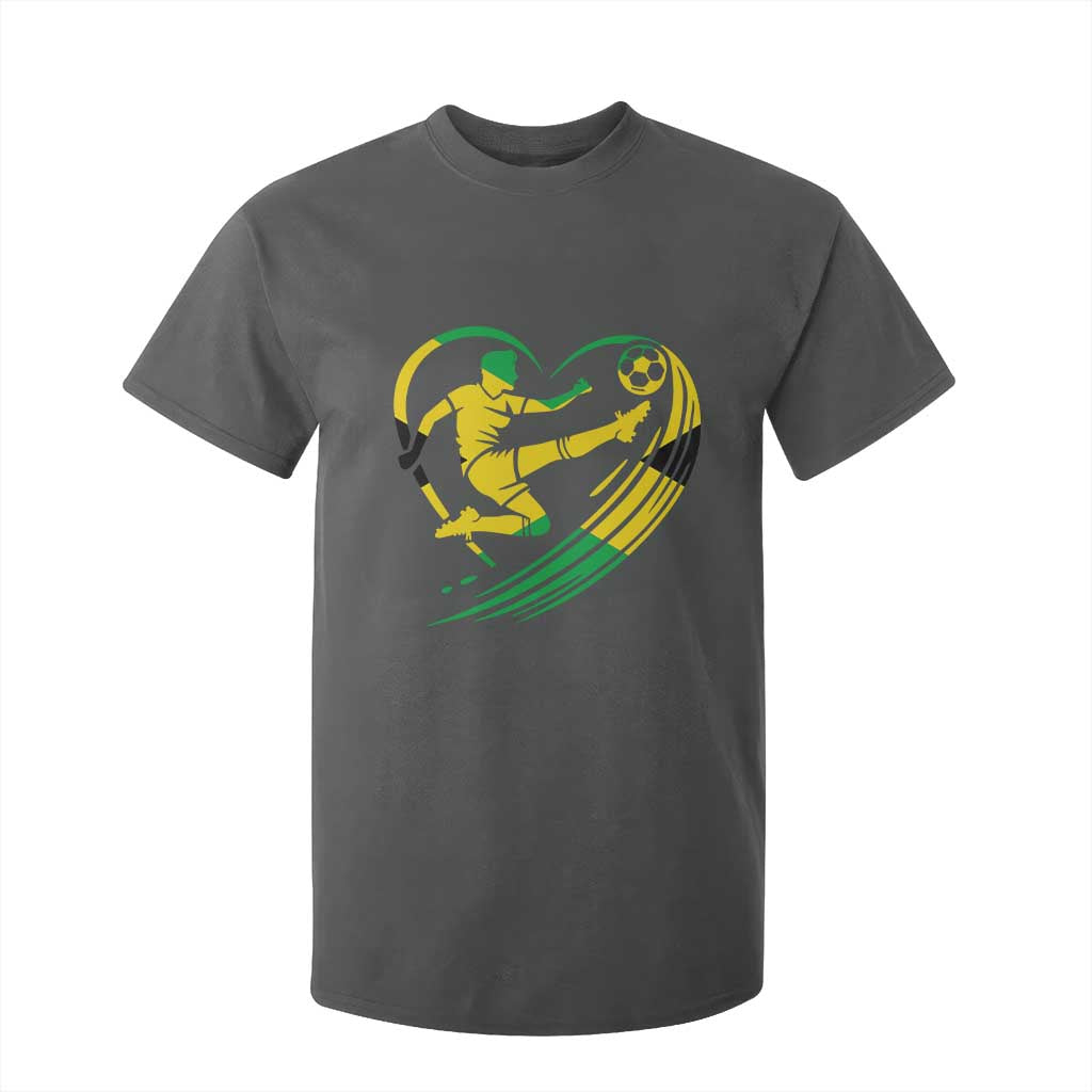 Jamaica Soccer T Shirt For Kid Jamaican Flag Reggae Football Caribbean Pride TS10 Dark Heather Print Your Wear