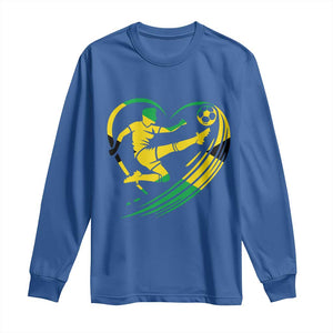 Jamaica Soccer Long Sleeve Shirt Jamaican Flag Reggae Football Caribbean Pride TS10 Royal Blue Print Your Wear