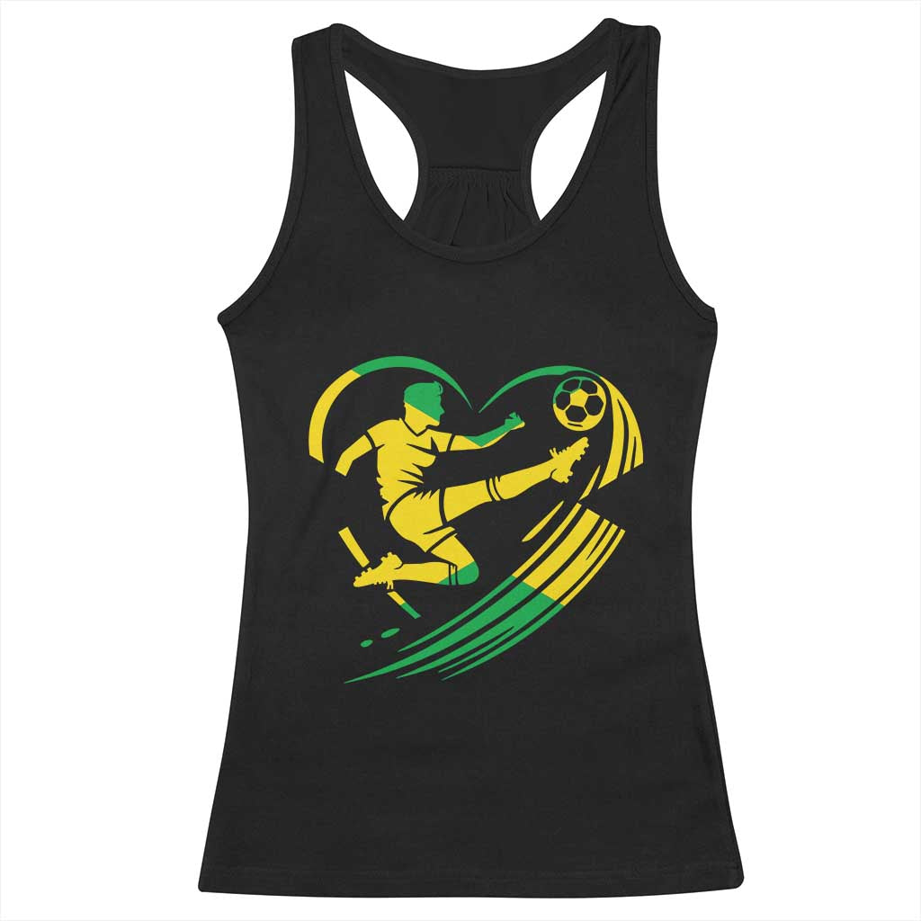 Jamaica Soccer Racerback Tank Top Jamaican Flag Reggae Football Caribbean Pride TS10 Black Print Your Wear