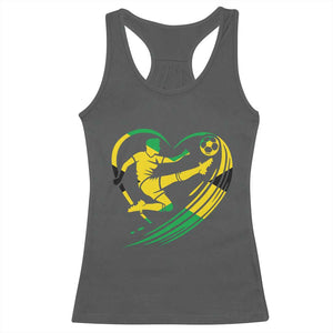 Jamaica Soccer Racerback Tank Top Jamaican Flag Reggae Football Caribbean Pride TS10 Dark Heather Print Your Wear