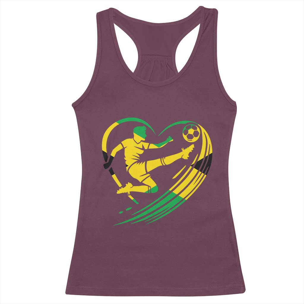 Jamaica Soccer Racerback Tank Top Jamaican Flag Reggae Football Caribbean Pride TS10 Maroon Print Your Wear