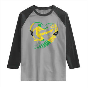 Jamaica Soccer Raglan Shirt Jamaican Flag Reggae Football Caribbean Pride TS10 Sport Gray Black Print Your Wear