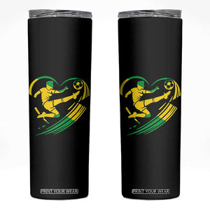 Jamaica Soccer Skinny Tumbler Jamaican Flag Reggae Football Caribbean Pride TS10 Black Print Your Wear