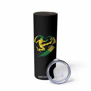Jamaica Soccer Skinny Tumbler Jamaican Flag Reggae Football Caribbean Pride TS10 Print Your Wear