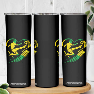 Jamaica Soccer Skinny Tumbler Jamaican Flag Reggae Football Caribbean Pride TS10 Print Your Wear
