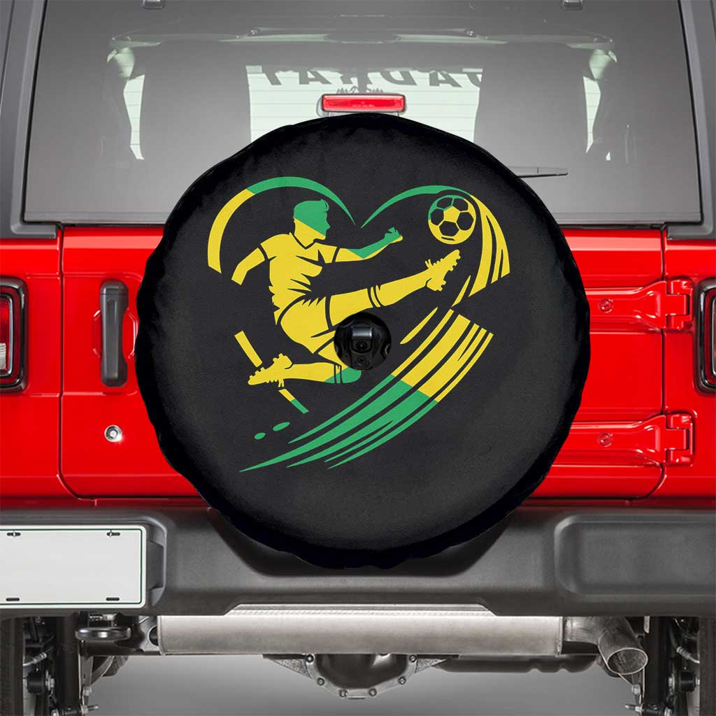 Jamaica Soccer Spare Tire Cover Jamaican Flag Reggae Football Caribbean Pride TS10 Black Print Your Wear