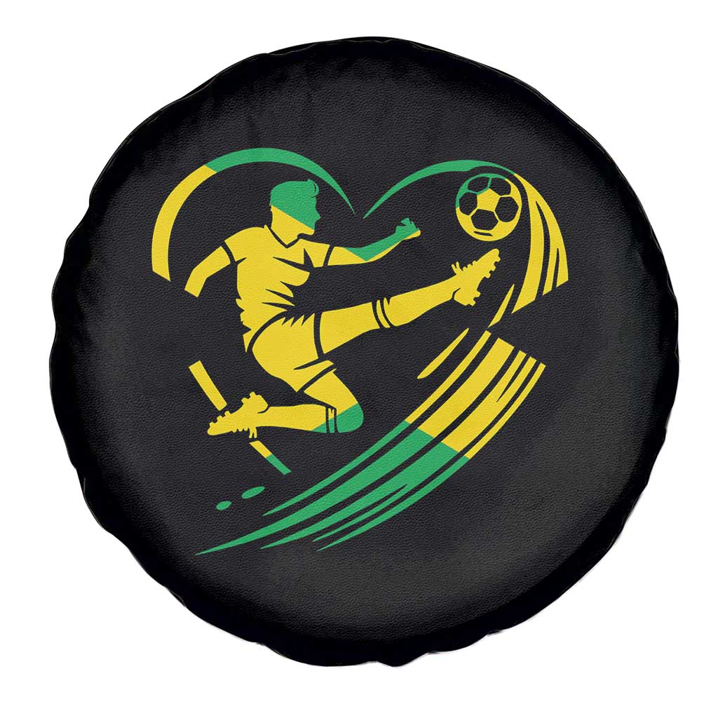 Jamaica Soccer Spare Tire Cover Jamaican Flag Reggae Football Caribbean Pride TS10 Print Your Wear