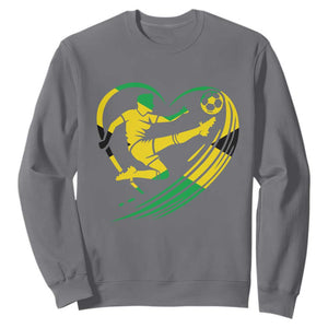 Jamaica Soccer Sweatshirt Jamaican Flag Reggae Football Caribbean Pride TS10 Charcoal Print Your Wear
