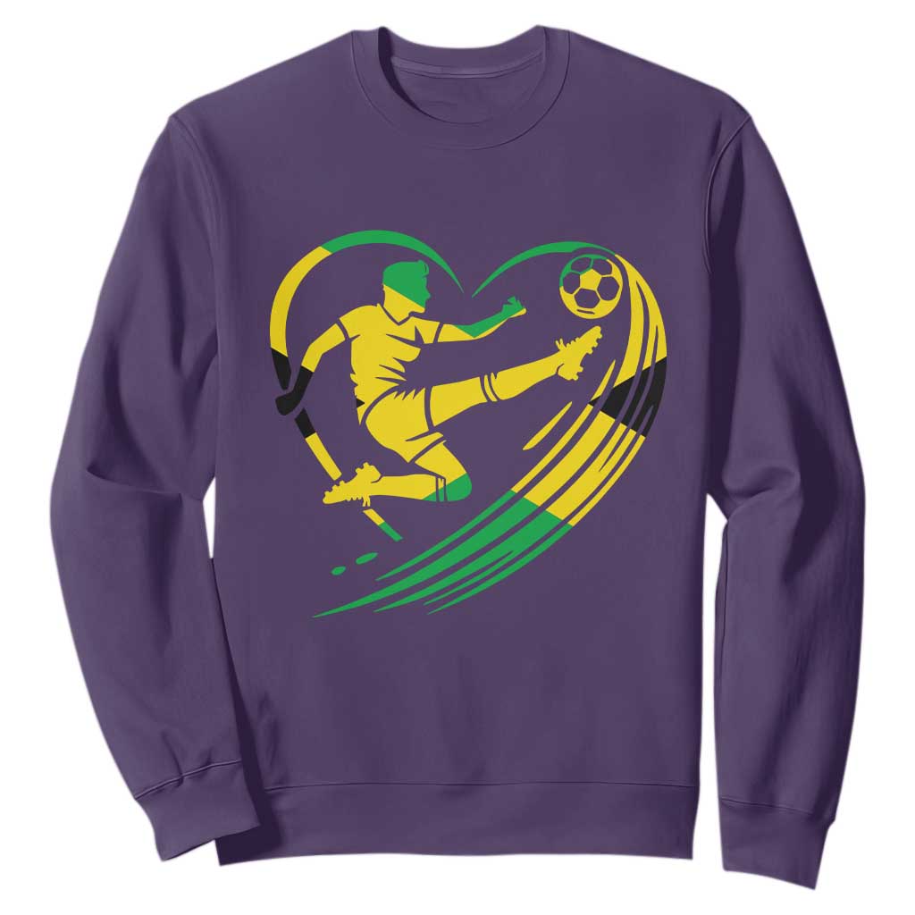 Jamaica Soccer Sweatshirt Jamaican Flag Reggae Football Caribbean Pride TS10 Purple Print Your Wear