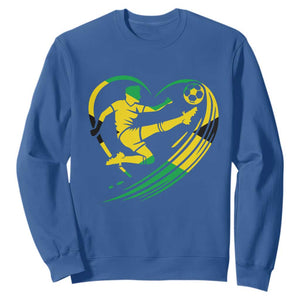 Jamaica Soccer Sweatshirt Jamaican Flag Reggae Football Caribbean Pride TS10 Royal Blue Print Your Wear
