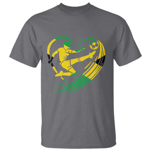 Jamaica Soccer T Shirt Jamaican Flag Reggae Football Caribbean Pride TS10 Charcoal Print Your Wear