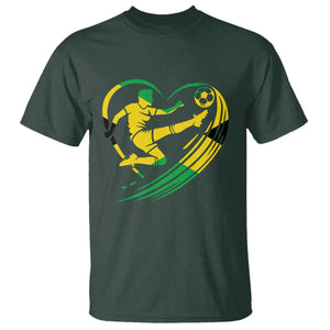 Jamaica Soccer T Shirt Jamaican Flag Reggae Football Caribbean Pride TS10 Dark Forest Green Print Your Wear