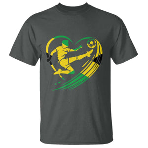 Jamaica Soccer T Shirt Jamaican Flag Reggae Football Caribbean Pride TS10 Dark Heather Print Your Wear