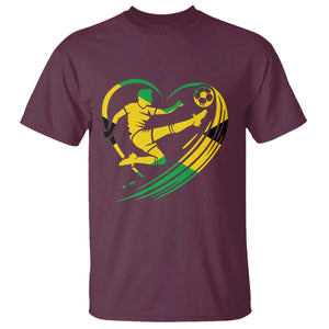 Jamaica Soccer T Shirt Jamaican Flag Reggae Football Caribbean Pride TS10 Maroon Print Your Wear