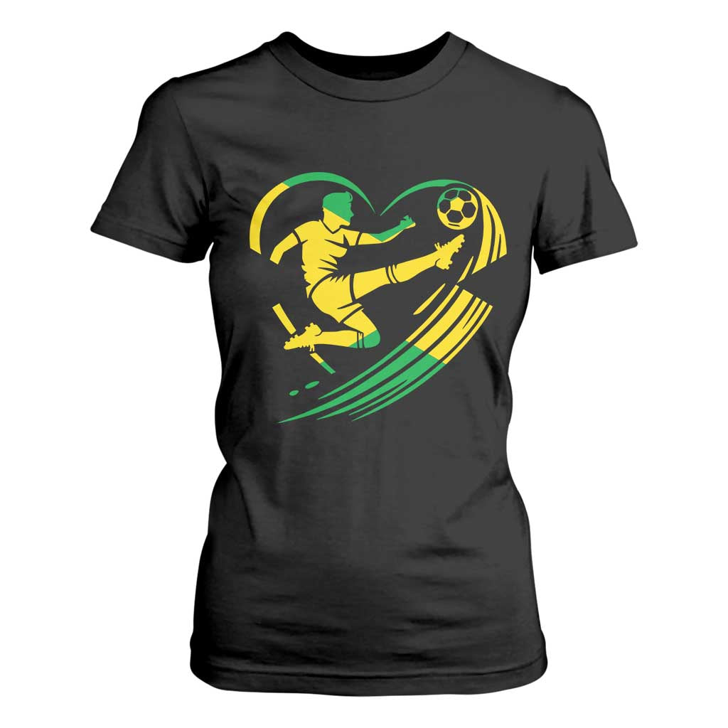 Jamaica Soccer T Shirt For Women Jamaican Flag Reggae Football Caribbean Pride TS10 Black Print Your Wear