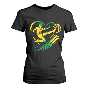 Jamaica Soccer T Shirt For Women Jamaican Flag Reggae Football Caribbean Pride TS10 Black Print Your Wear