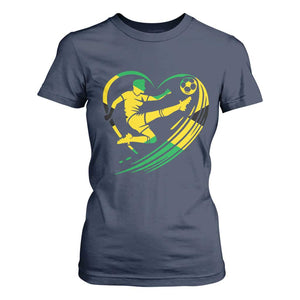 Jamaica Soccer T Shirt For Women Jamaican Flag Reggae Football Caribbean Pride TS10 Navy Print Your Wear
