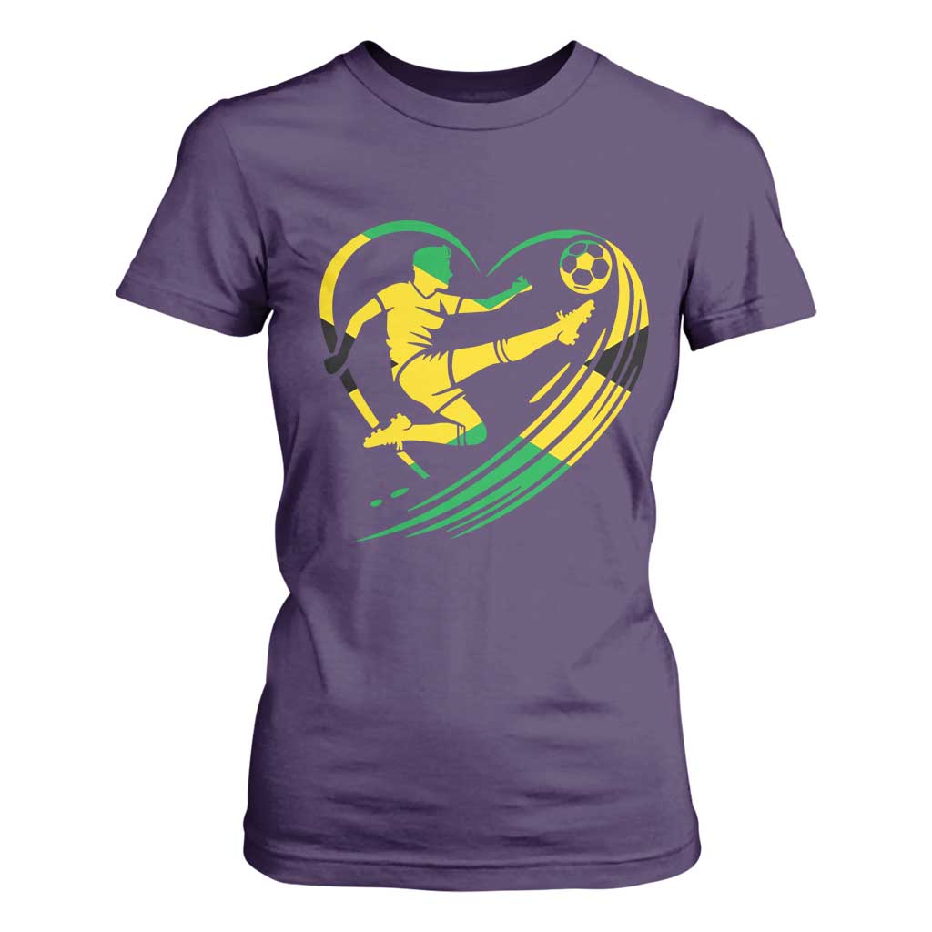 Jamaica Soccer T Shirt For Women Jamaican Flag Reggae Football Caribbean Pride TS10 Purple Print Your Wear
