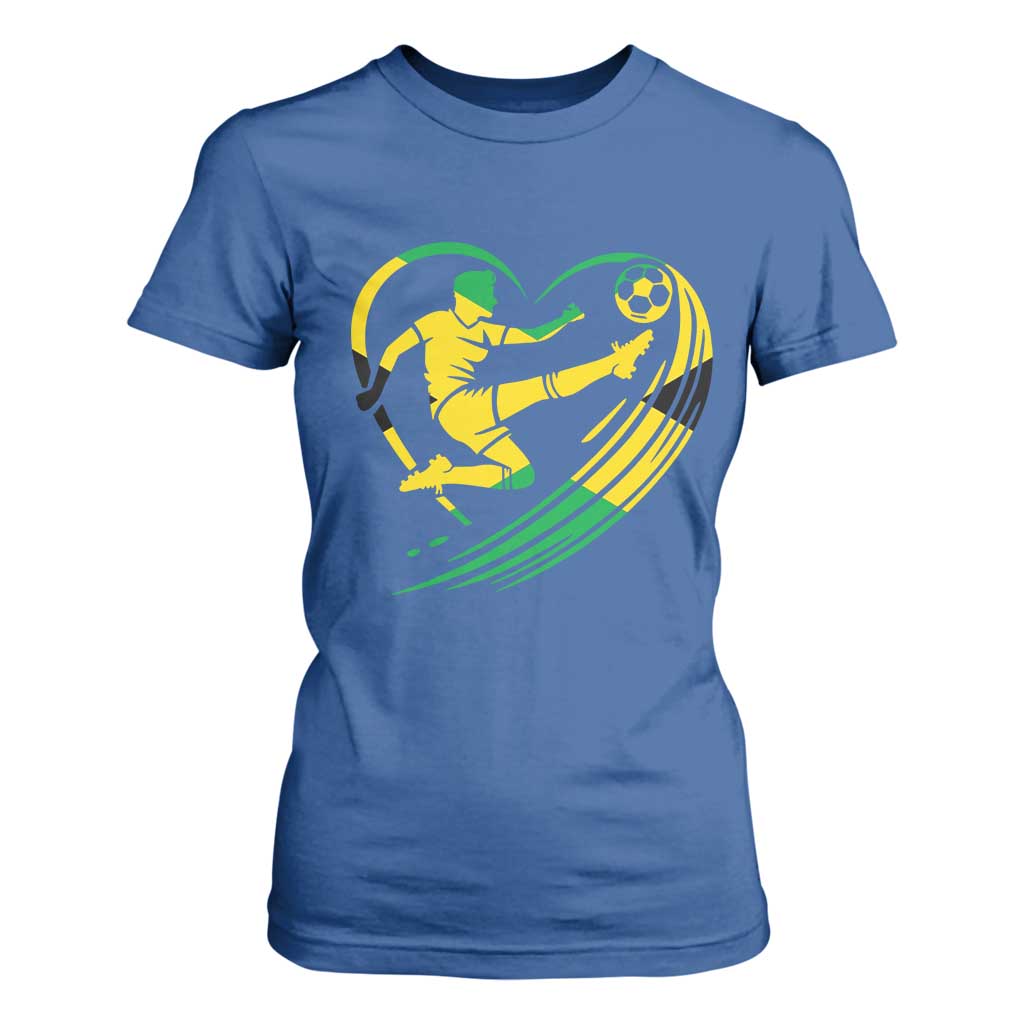 Jamaica Soccer T Shirt For Women Jamaican Flag Reggae Football Caribbean Pride TS10 Royal Blue Print Your Wear