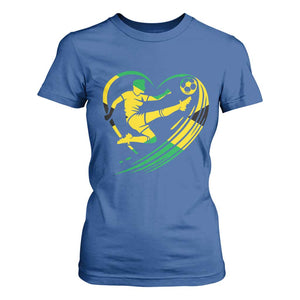 Jamaica Soccer T Shirt For Women Jamaican Flag Reggae Football Caribbean Pride TS10 Royal Blue Print Your Wear