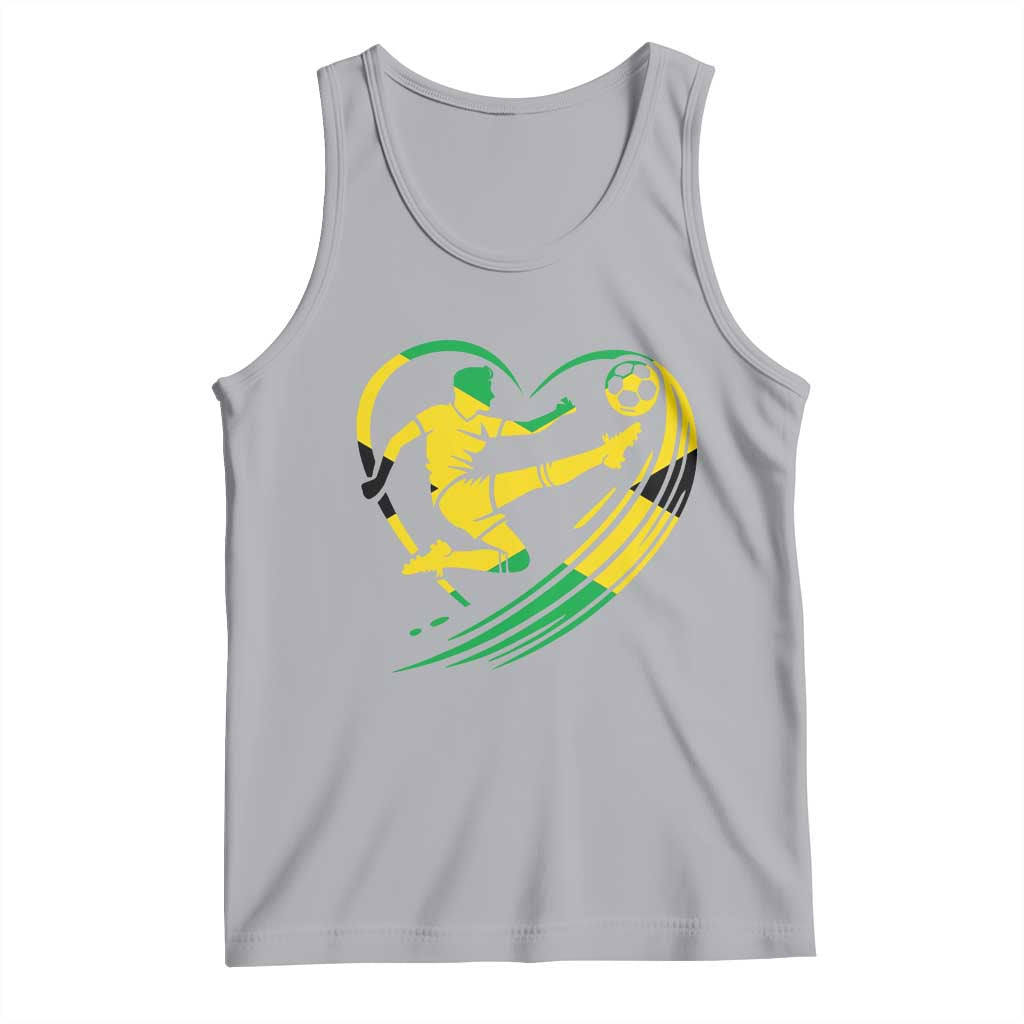 Jamaica Soccer Tank Top Jamaican Flag Reggae Football Caribbean Pride TS10 Athletic Heather Print Your Wear