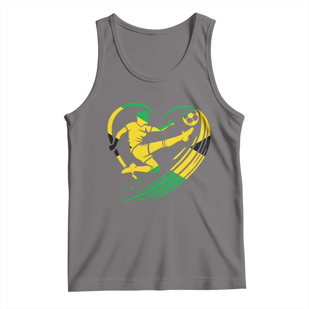 Jamaica Soccer Tank Top Jamaican Flag Reggae Football Caribbean Pride TS10 Deep Heather Print Your Wear