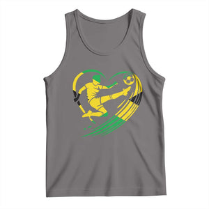 Jamaica Soccer Tank Top Jamaican Flag Reggae Football Caribbean Pride TS10 Deep Heather Print Your Wear