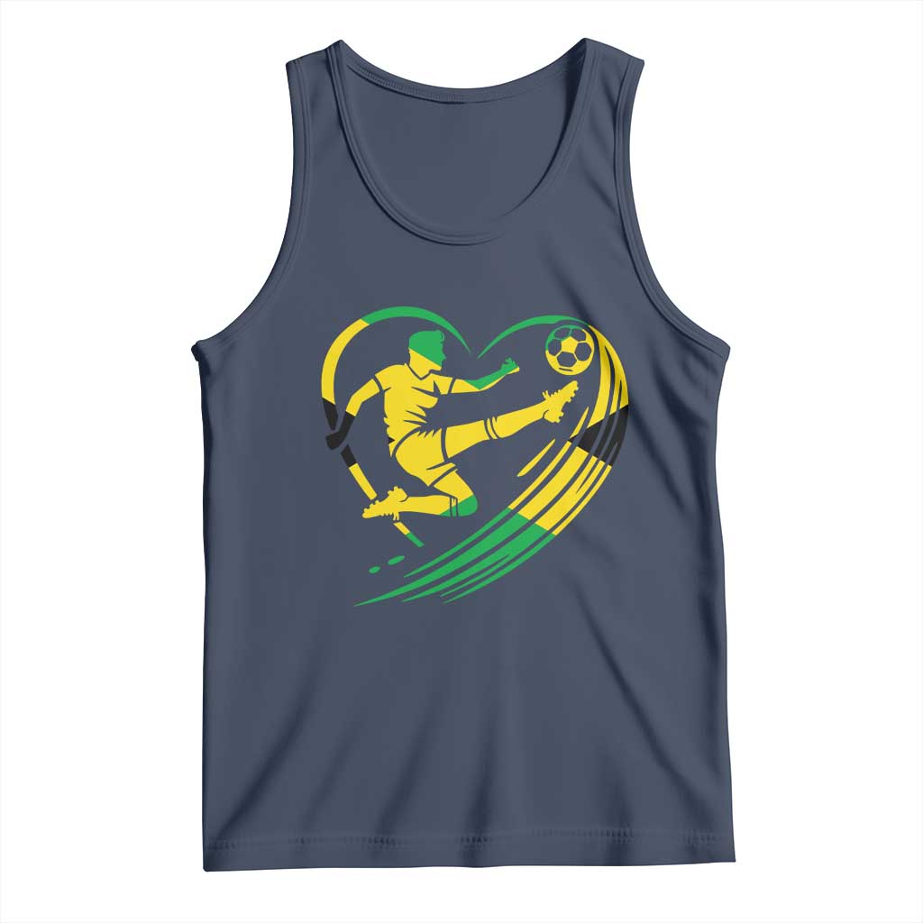 Jamaica Soccer Tank Top Jamaican Flag Reggae Football Caribbean Pride TS10 Navy Print Your Wear