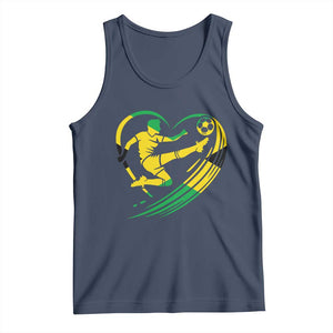 Jamaica Soccer Tank Top Jamaican Flag Reggae Football Caribbean Pride TS10 Navy Print Your Wear