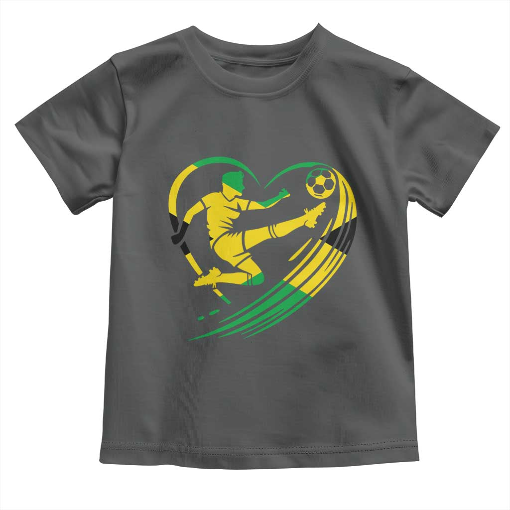 Jamaica Soccer Toddler T Shirt Jamaican Flag Reggae Football Caribbean Pride TS10 Dark Heather Print Your Wear