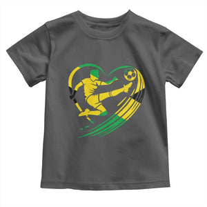Jamaica Soccer Toddler T Shirt Jamaican Flag Reggae Football Caribbean Pride TS10 Dark Heather Print Your Wear
