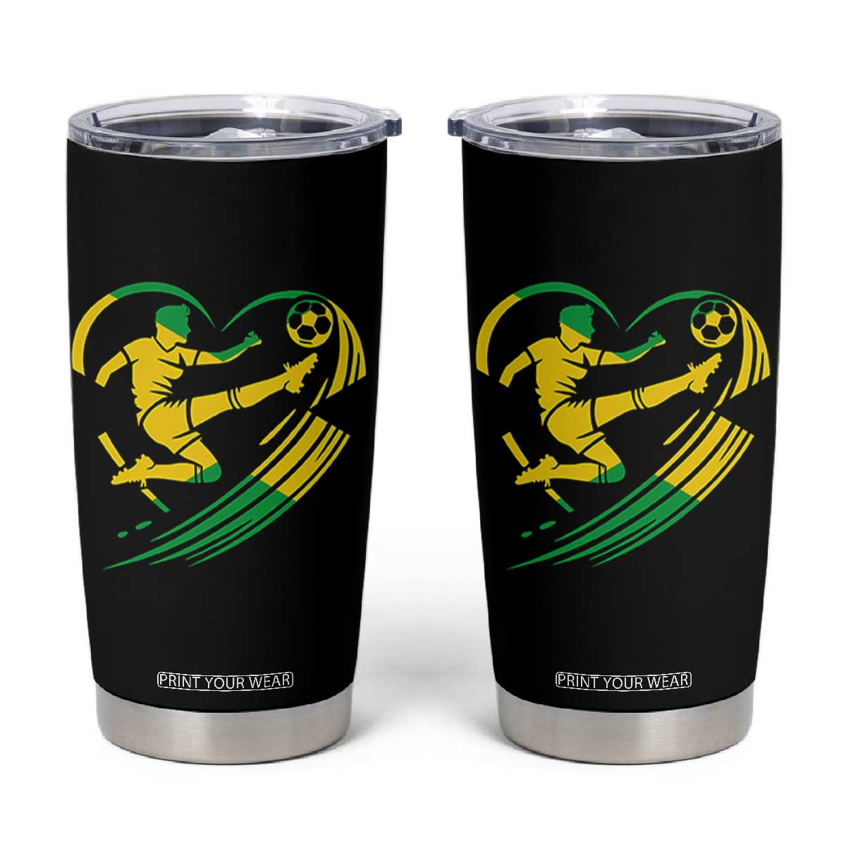 Jamaica Soccer Tumbler Cup Jamaican Flag Reggae Football Caribbean Pride TS10 Black Print Your Wear