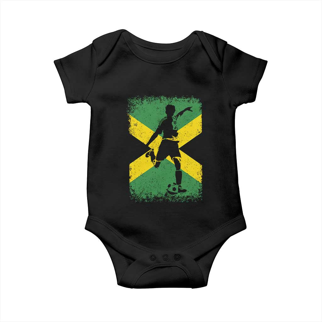 Jamaica Soccer Baby Onesie Retro Vintage Watercolors Sport Jamaican Flag TS10 Black Print Your Wear