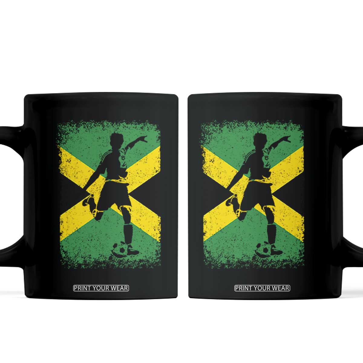 Jamaica Soccer Coffee Mug Retro Vintage Watercolors Sport Jamaican Flag TS10 Black Print Your Wear