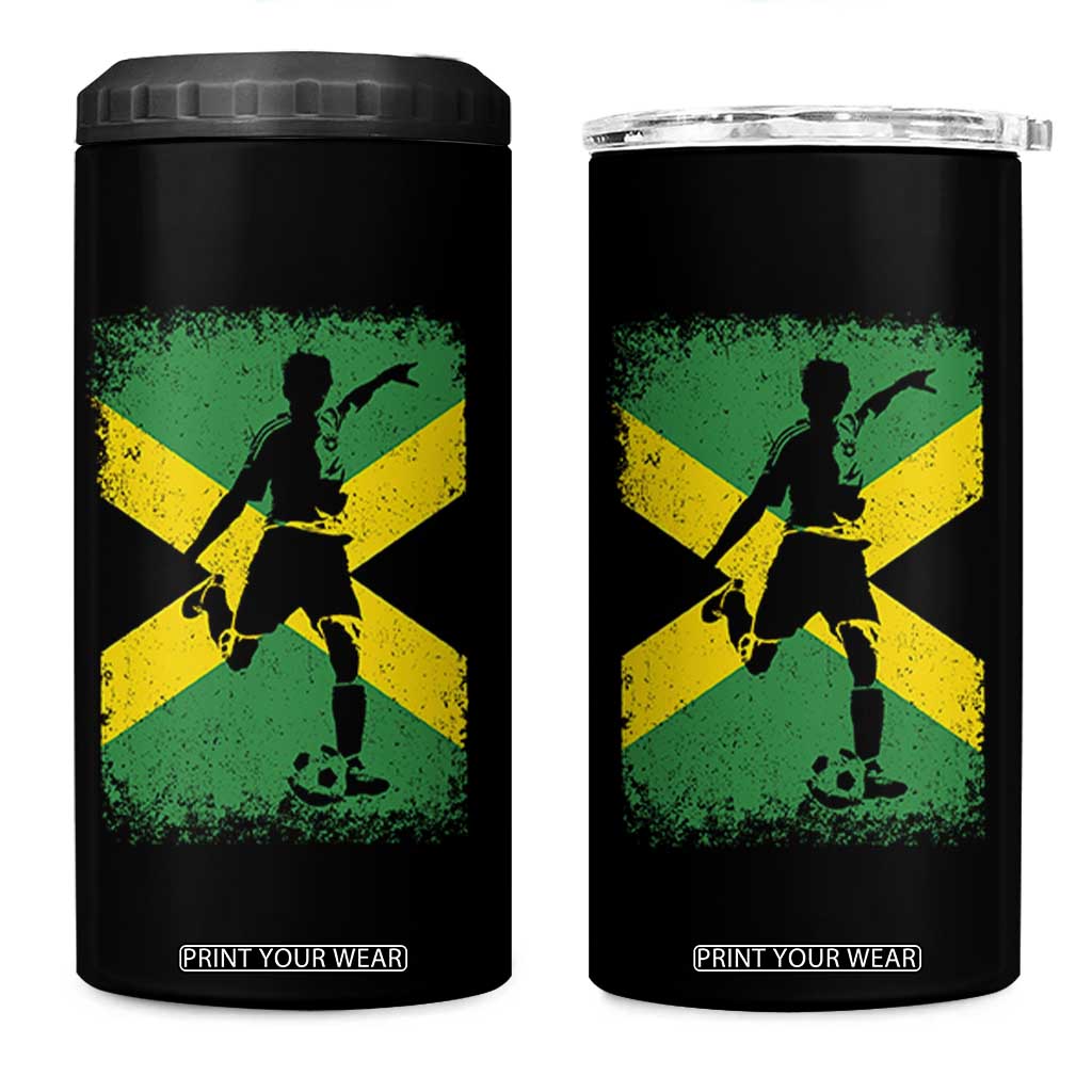 Jamaica Soccer 4 in 1 Can Cooler Tumbler Retro Vintage Watercolors Sport Jamaican Flag TS10 One Size: 16 oz Black Print Your Wear